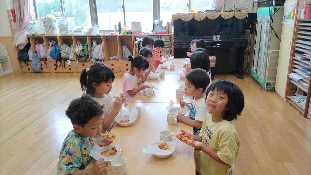 ピザトーストの試食